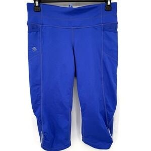 Athleta Sonar Crop‎ Capri Legging Women Small 63291 Blue Running Workout Pockets